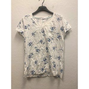 Carole Hochman Women's White Floral Pajama Top size M